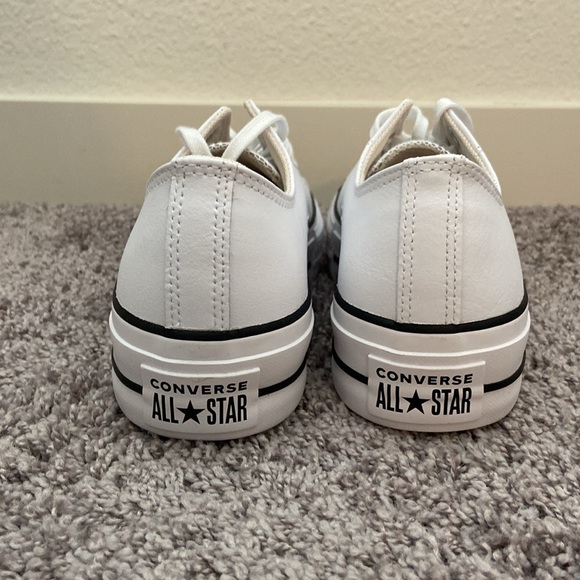 NEW Platform White Leather Converse - Picture 3 of 5
